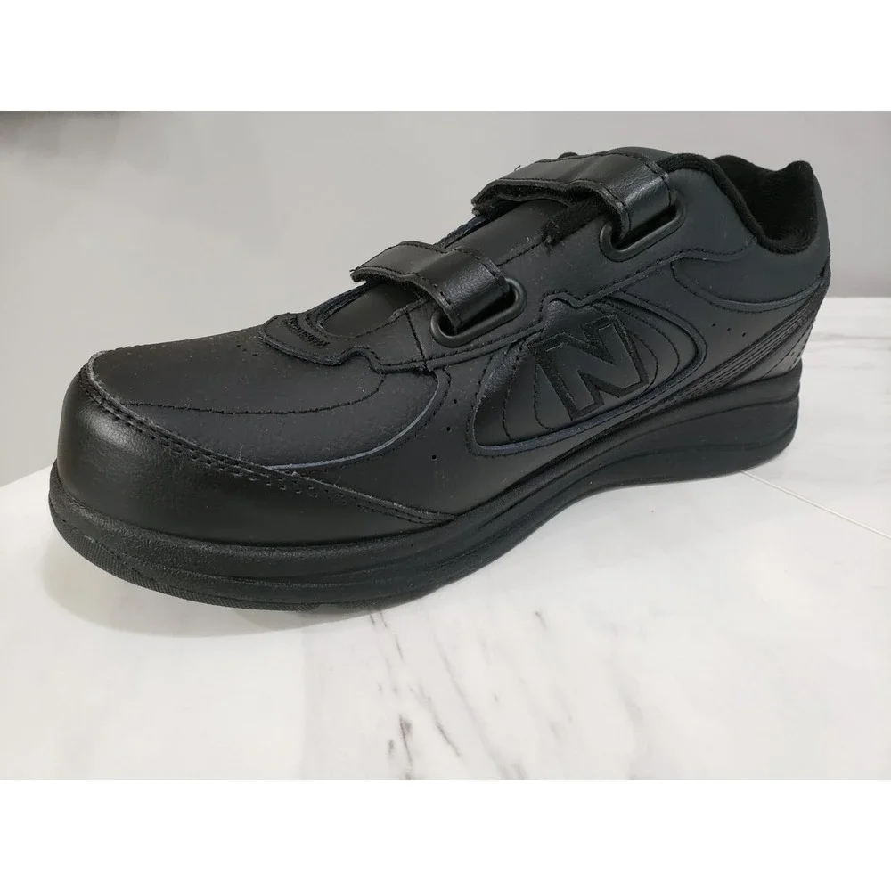 SIZE 9.5 WIDE New Balance 577 Hook &  Loop Black Walking Shoes 2EE WW577VK